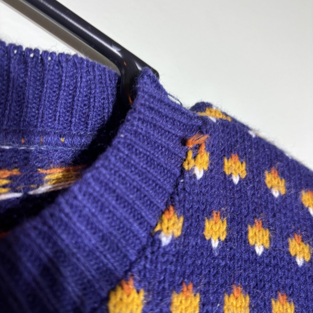 Vintage Jennifer Adams Sweater Womens Large Blue Cat Knit Novelty Made USA 90s - Picture 10 of 14